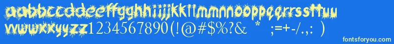 InkStudio Font – Yellow Fonts on Blue Background