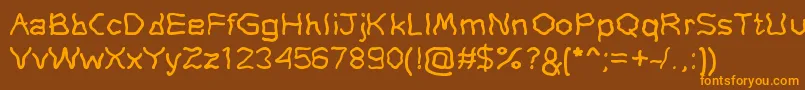 StretchyRubber Font – Orange Fonts on Brown Background