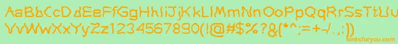 StretchyRubber Font – Orange Fonts on Green Background