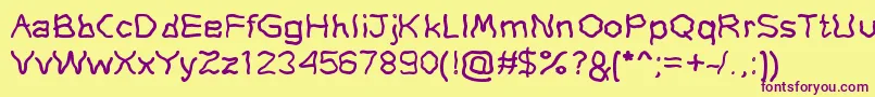 StretchyRubber Font – Purple Fonts on Yellow Background