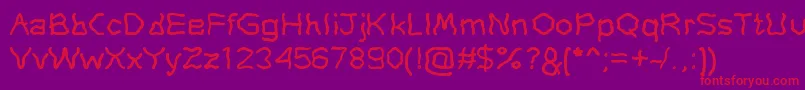 StretchyRubber-Schriftart – Rote Schriften auf violettem Hintergrund