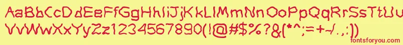 StretchyRubber Font – Red Fonts on Yellow Background