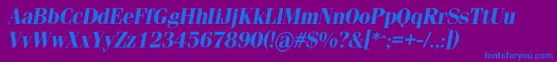 Simeiz ffy Font – Blue Fonts on Purple Background