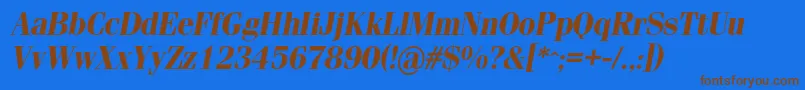 Simeiz ffy Font – Brown Fonts on Blue Background