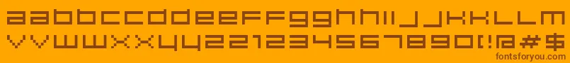 Hiscore-fontti – ruskeat fontit oranssilla taustalla