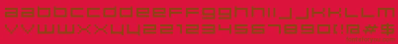Hiscore-Schriftart – Braune Schriften auf rotem Hintergrund