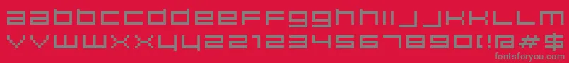 Hiscore-Schriftart – Graue Schriften auf rotem Hintergrund
