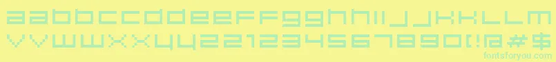 Hiscore Font – Green Fonts on Yellow Background
