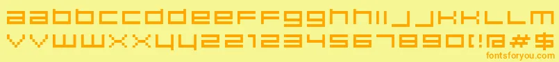 Hiscore Font – Orange Fonts on Yellow Background