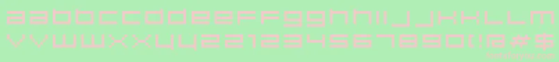 フォントHiscore – 緑の背景にピンクのフォント