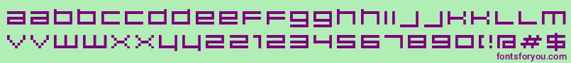 Hiscore Font – Purple Fonts on Green Background