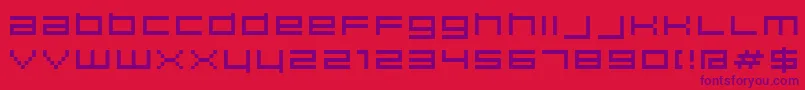 Hiscore Font – Purple Fonts on Red Background