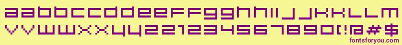 Fonte Hiscore – fontes roxas em um fundo amarelo