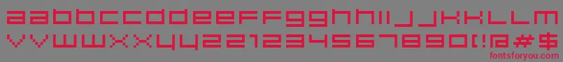 Hiscore-Schriftart – Rote Schriften auf grauem Hintergrund