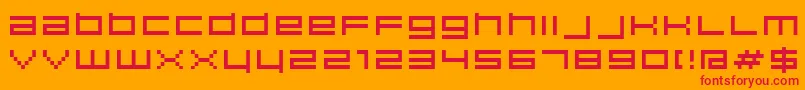Hiscore Font – Red Fonts on Orange Background