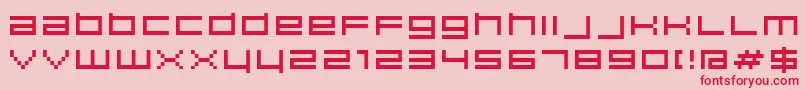 Hiscore-Schriftart – Rote Schriften auf rosa Hintergrund