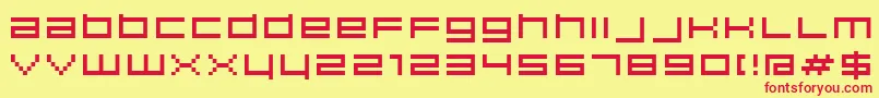 Hiscore Font – Red Fonts on Yellow Background