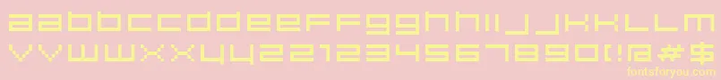 フォントHiscore – 黄色のフォント、ピンクの背景