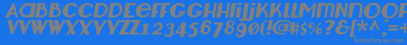 LemondropItalic Font – Gray Fonts on Blue Background