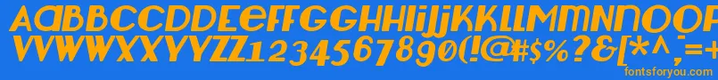 LemondropItalic Font – Orange Fonts on Blue Background