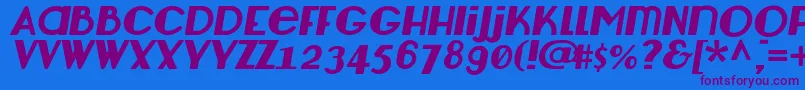 LemondropItalic-Schriftart – Violette Schriften auf blauem Hintergrund
