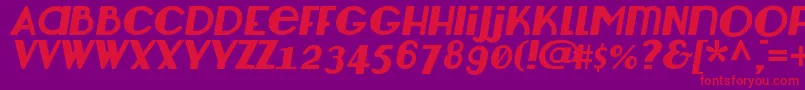 LemondropItalic Font – Red Fonts on Purple Background