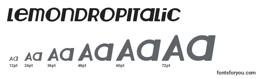 LemondropItalic Font Sizes