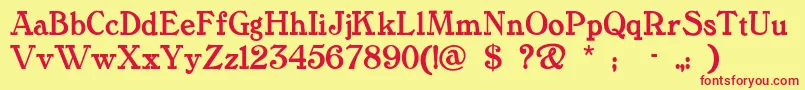 Tanglewoodtales Font – Red Fonts on Yellow Background