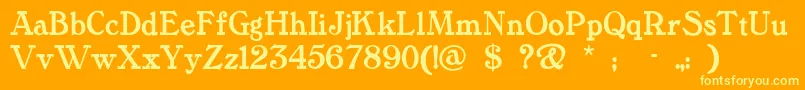 Tanglewoodtales-Schriftart – Gelbe Schriften auf orangefarbenem Hintergrund