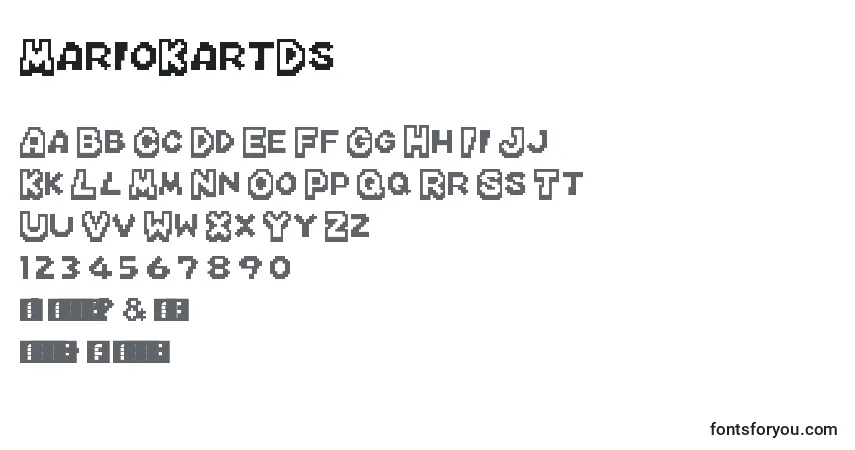 A fonte MarioKartDs – alfabeto, números, caracteres especiais