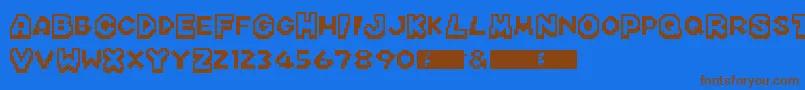 MarioKartDs Font – Brown Fonts on Blue Background