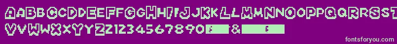 MarioKartDs Font – Green Fonts on Purple Background