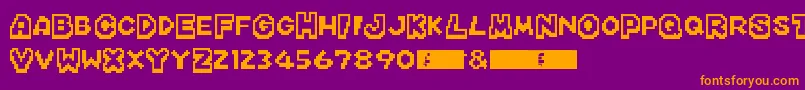 MarioKartDs Font – Orange Fonts on Purple Background