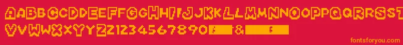 MarioKartDs Font – Orange Fonts on Red Background