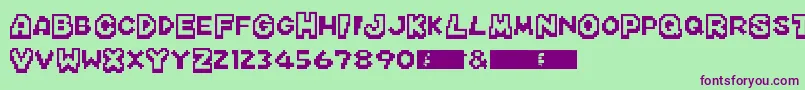 MarioKartDs Font – Purple Fonts on Green Background