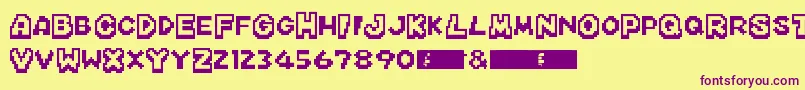 MarioKartDs Font – Purple Fonts on Yellow Background