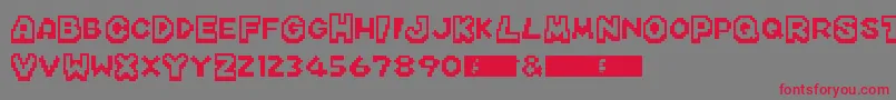MarioKartDs-Schriftart – Rote Schriften auf grauem Hintergrund