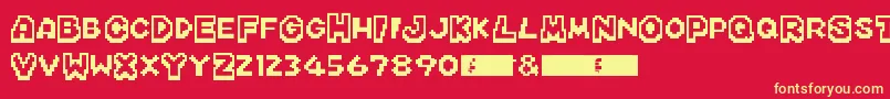 MarioKartDs Font – Yellow Fonts on Red Background