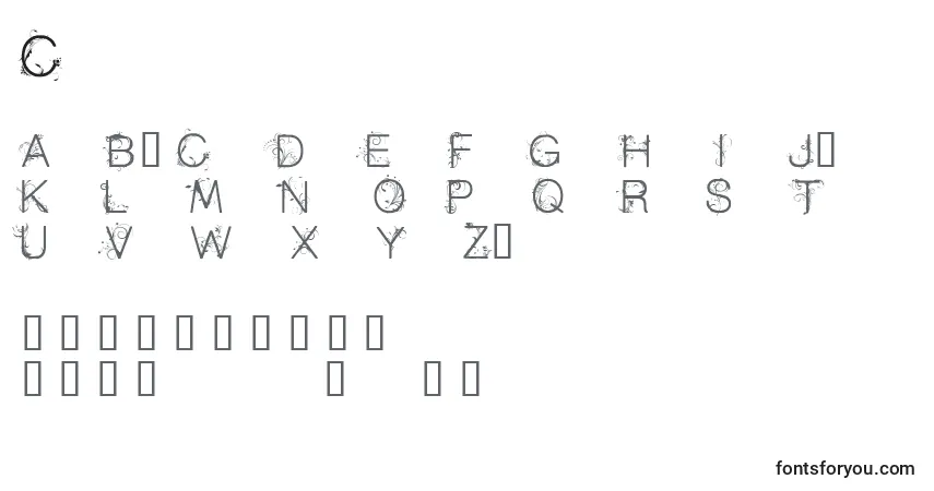Czcionka Cfflowersofdestinypersonal – alfabet, cyfry, specjalne znaki