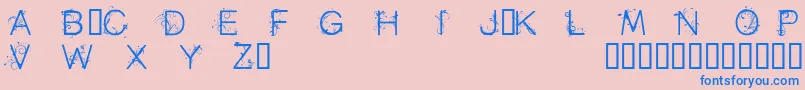 Cfflowersofdestinypersonal Font – Blue Fonts on Pink Background