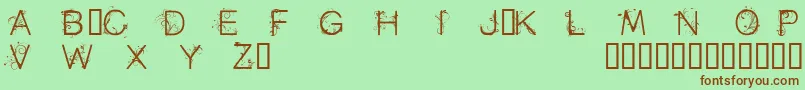 Cfflowersofdestinypersonal Font – Brown Fonts on Green Background