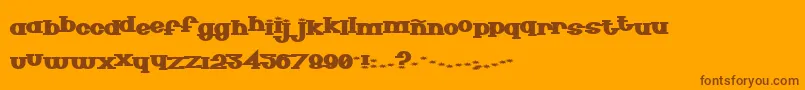 Fonte Senop – fontes marrons em um fundo laranja