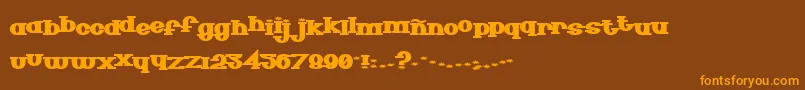 Fonte Senop – fontes laranjas em um fundo marrom