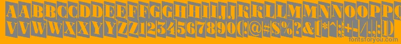 Bodoni5-Schriftart – Graue Schriften auf orangefarbenem Hintergrund