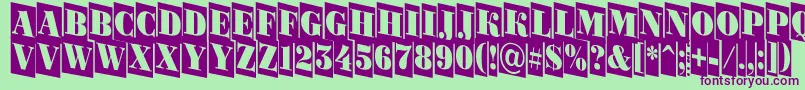 Bodoni5 Font – Purple Fonts on Green Background