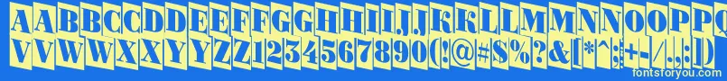 Fonte Bodoni5 – fontes amarelas em um fundo azul