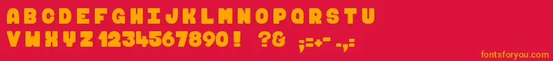FuguMaki2 Font – Orange Fonts on Red Background