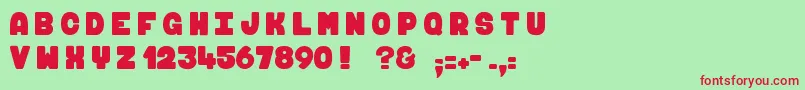 FuguMaki2 Font – Red Fonts on Green Background