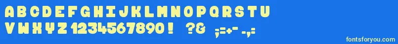 フォントFuguMaki2 – 黄色の文字、青い背景