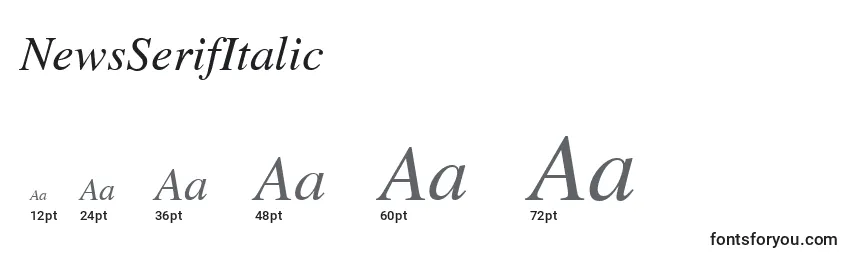 NewsSerifItalic Font Sizes